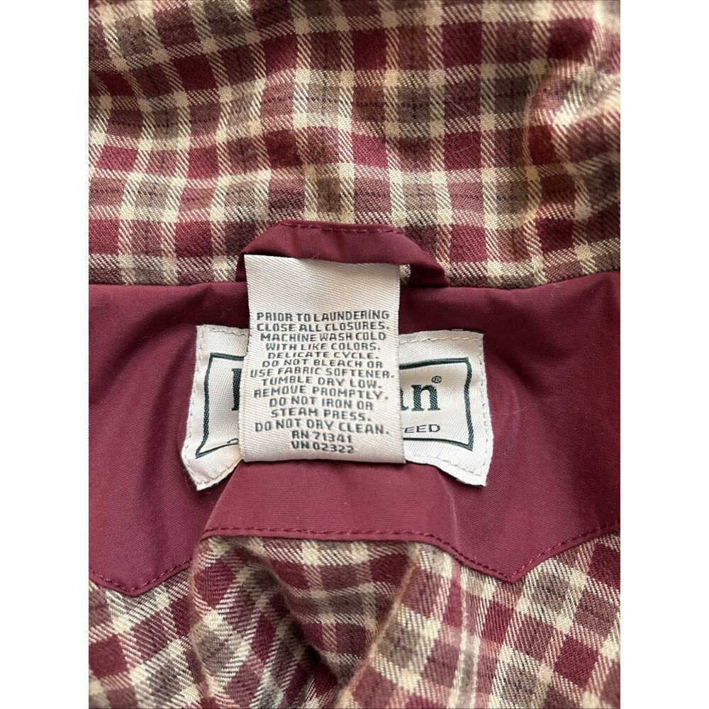 VTG LL Bean Bomber Jacket Mens XL Red Plaid Lining Zip Pockets Outdoors Gorpcore - Picture 12 of 12